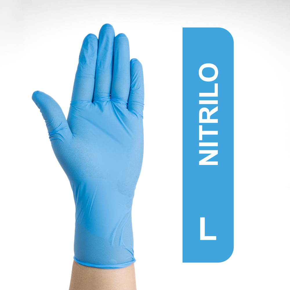 Guantes De Nitrilo Descartables Celestes Talla L Caja 100 Und
