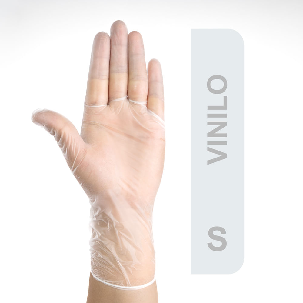 Guantes De Vinilo Descartables Transparentes Talla S Caja 100 Und