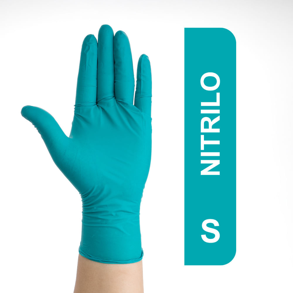 Guantes De Nitrilo Premiun Alto Riesgo Verdes Talla S Caja 100 Und