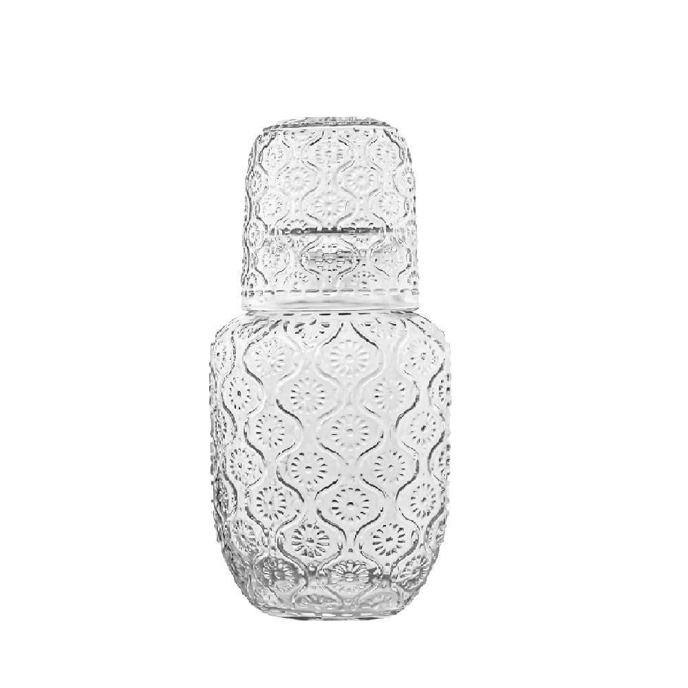 Juego de Jarra y Vaso de Vidrio Vintage