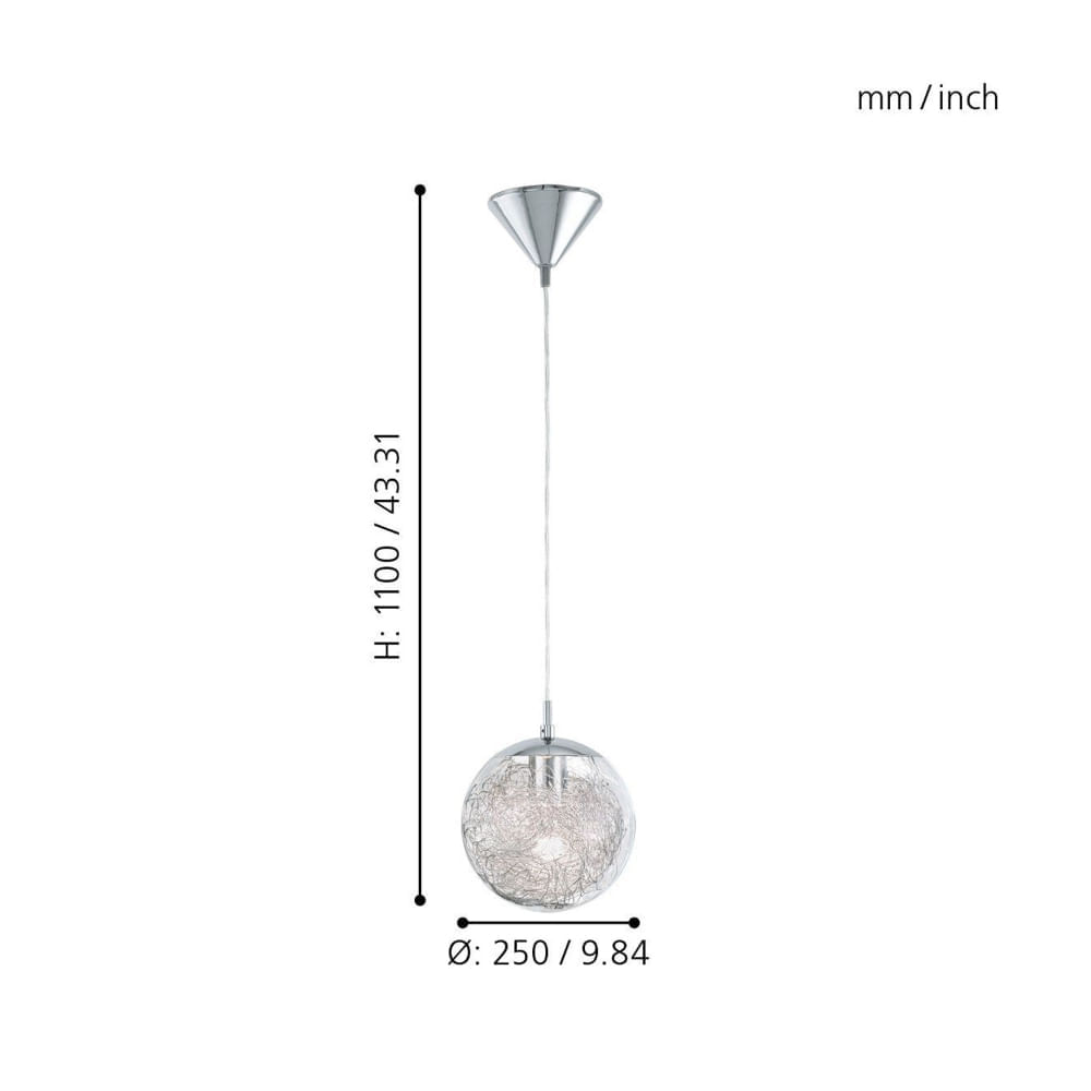 Lámpara Colgante Eglo Luberio 1X60W