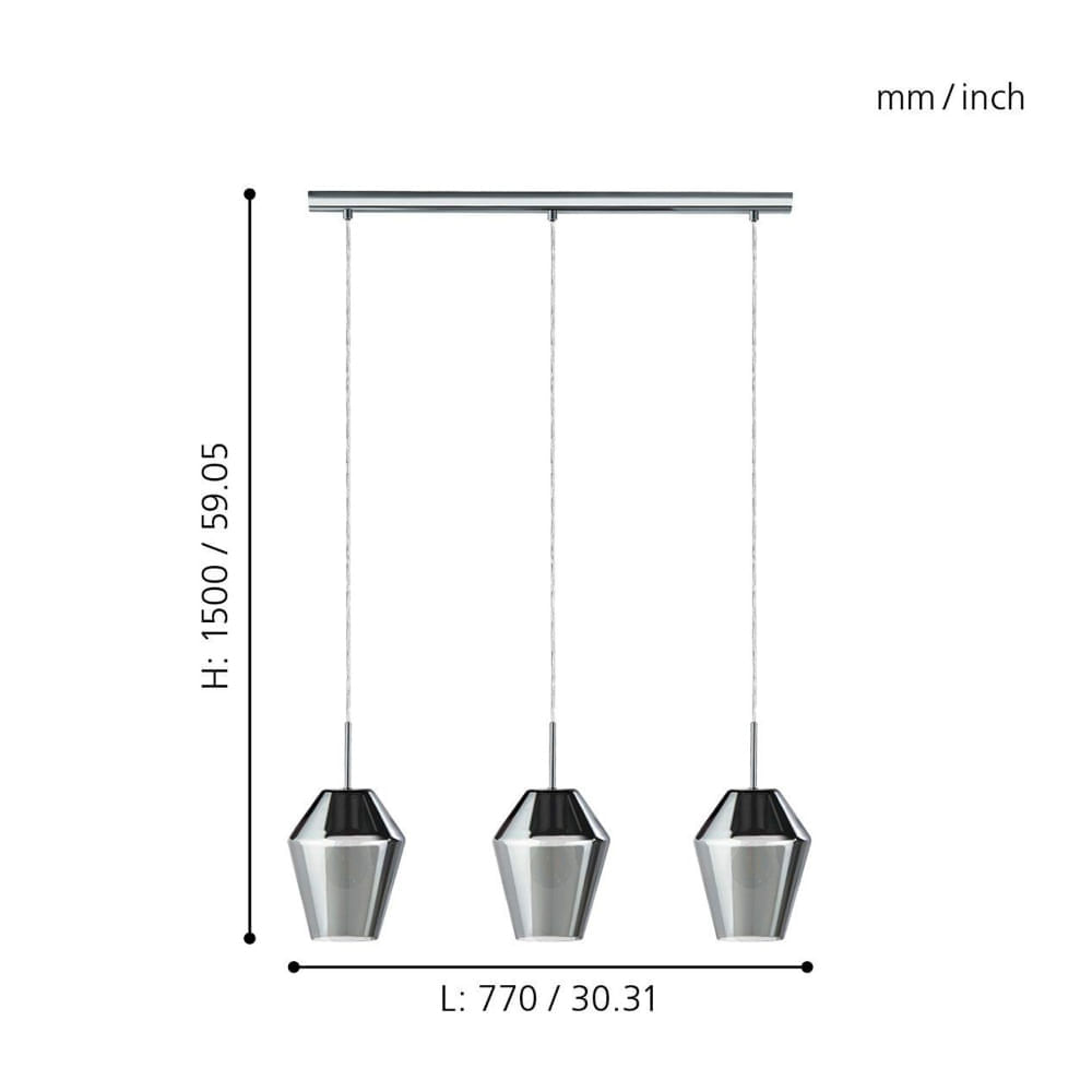 Lámpara Colgante Eglo Murmillo 3L
