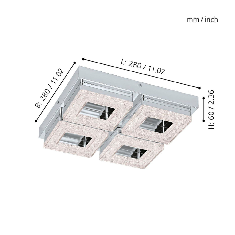 Aplique Eglo Fradelo Led 4X4W