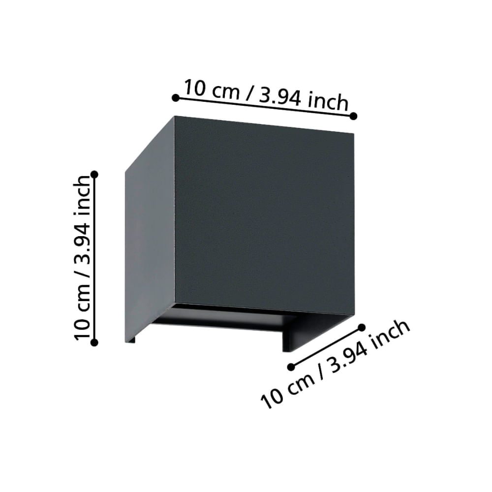 Lámpara Pared Eglo Valmontone Negra