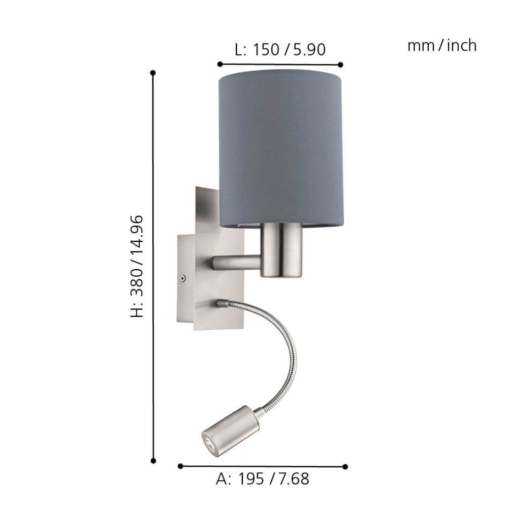 Aplique Eglo Pasteri Gris