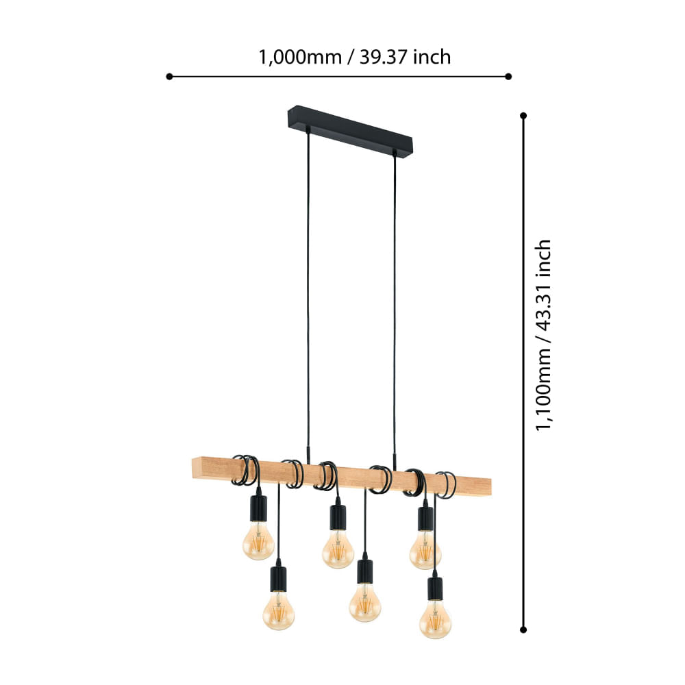 Lámpara Colgante Eglo Townshend 6L