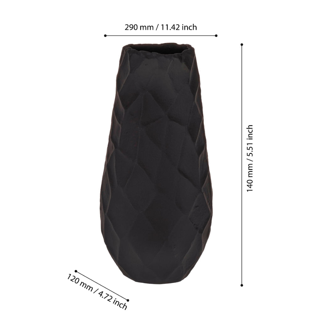 Jarrón Negro Eglo Buluan H290 A120