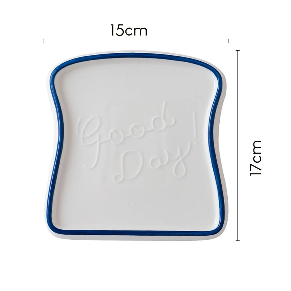 Set de 2 Vajillas Plato para Desayuno Forma de Tostada