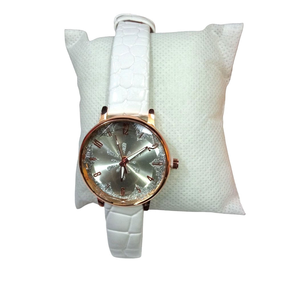 Set de Reloj Flor y Collar en Cofre Dia de la Madre Blanco