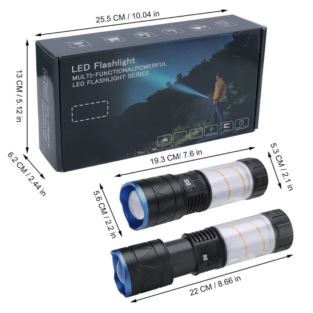 Linterna Potente Tactica Recargable 1000 Lm Zoom Camping 18w