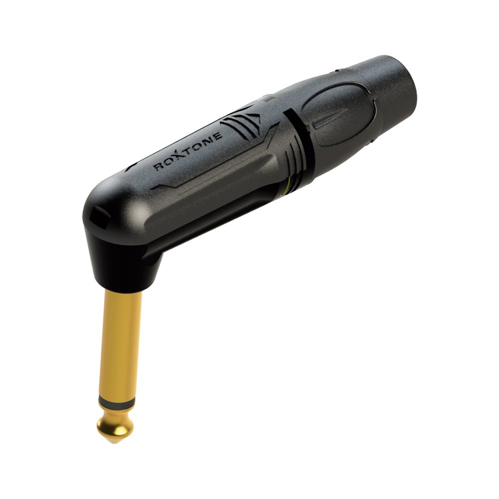 Plug Mono 6.3mm Tipo L Negro C/Pin Dorado RJ2RP-BG ROXTONE