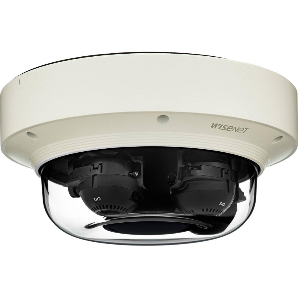 Cámara Domo Multidireccional para Exterior Hanwha Vision PNM-8082VT 6MP con 3 Sensores y Lente Varif