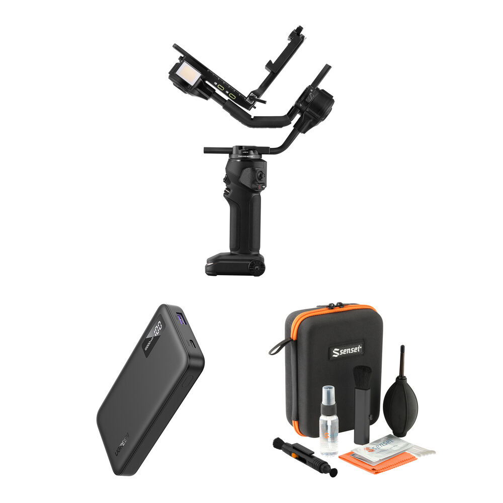 Zhiyun CRANE 4 3-Axis Handheld Stabilizer with Power & Cleaning Combo Kit