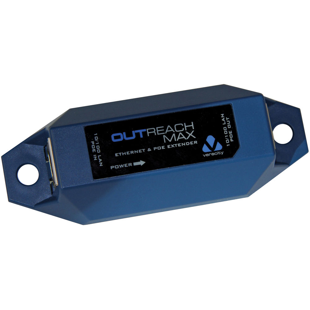 Veracity OUTREACH Max: Extensor Ethernet y PoE con Rango de 328' y 70W PoE