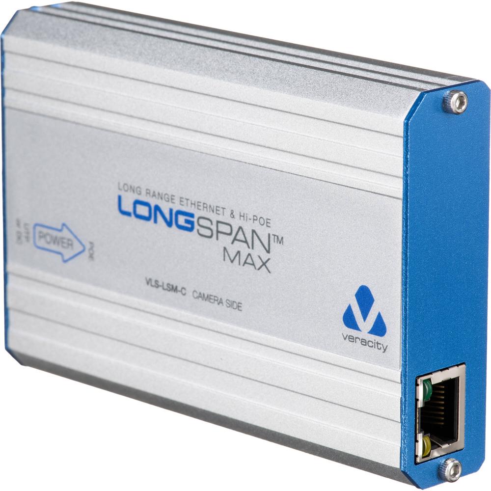 Veracity LONGSPAN Max Hi-PoE Extender (Lado de Cámara) - Extiende Redes Ethernet, Transmite PoE, Ran