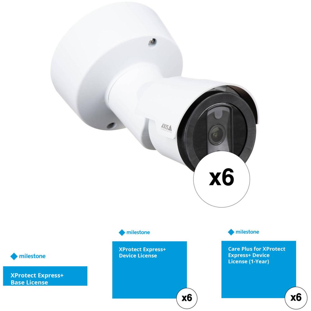 Cámaras de Red Bullet para Exterior Axis Communications Six M2035-LE 1080p con Licencia Milestone XP
