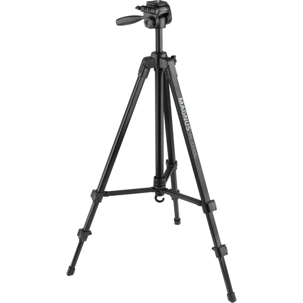 Trípode Magnus PV-3330G para Foto/Vídeo con Columna Central Engranada, Adaptador para Smartphone y S