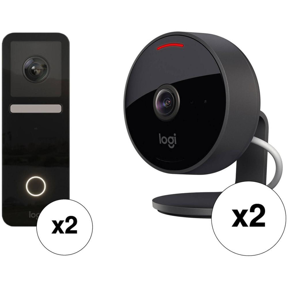 Timbrado Logitech Circle View con Cámara Exterior 1080p (Paquete de 2) - Resolución de Timbrado 1200