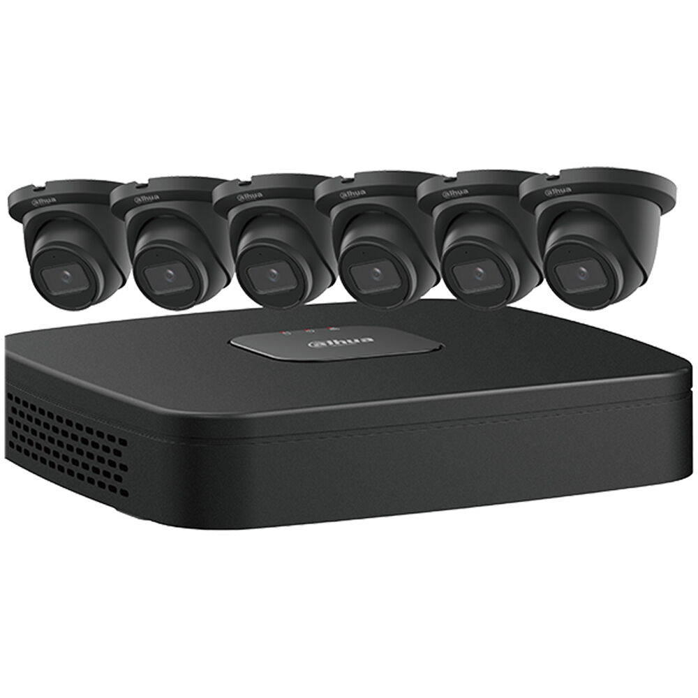 Dahua Technology NB484E62B Kit NVR de 8 Canales 8MP con HDD de 2TB y 6 Cámaras Turret 4MP con Visión