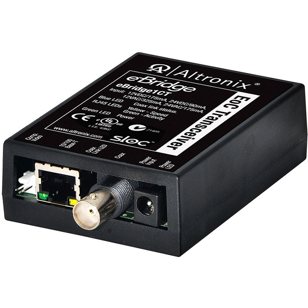 Transceptor ALTRONIX eBridge1CT: Transmisión IP sobre Coaxial, Soporta Cámaras hasta 1080p, Conexión