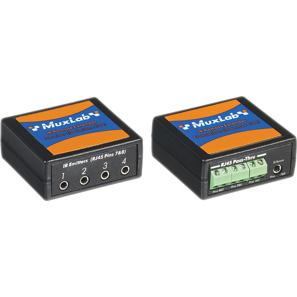 Kit de Extensión de Control Remoto IR MuxLab - Soporta 4 Fuentes IR, Utiliza Cable Cat5e/6, Extiende