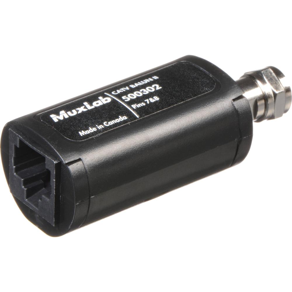MuxLab 500302-2PK Balun CATV II (Paquete de 2) - Transmisión de Señal hasta 330' con Cat5, Soporta h
