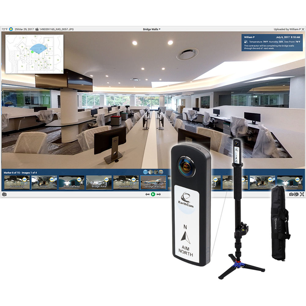 Kit de Cámara 360° VR para Recorridos de Sitios con Suscripción de 1 Mes a Control Center 8