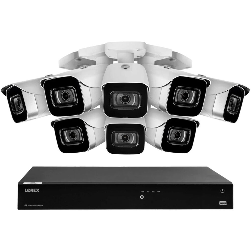 Lorex Fusion Series N864A64B-8CA8 NVR 16 Canales 4K UHD con 4TB HDD y 8 Cámaras Bullet 4K - Grabació