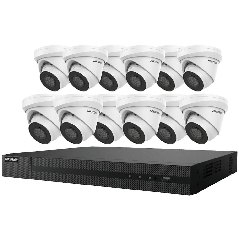 Kit Hikvision EKI-K164T412H NVR de 16 Canales 8MP con HDD de 4TB y Doce Cámaras Turret de 4MP con Vi