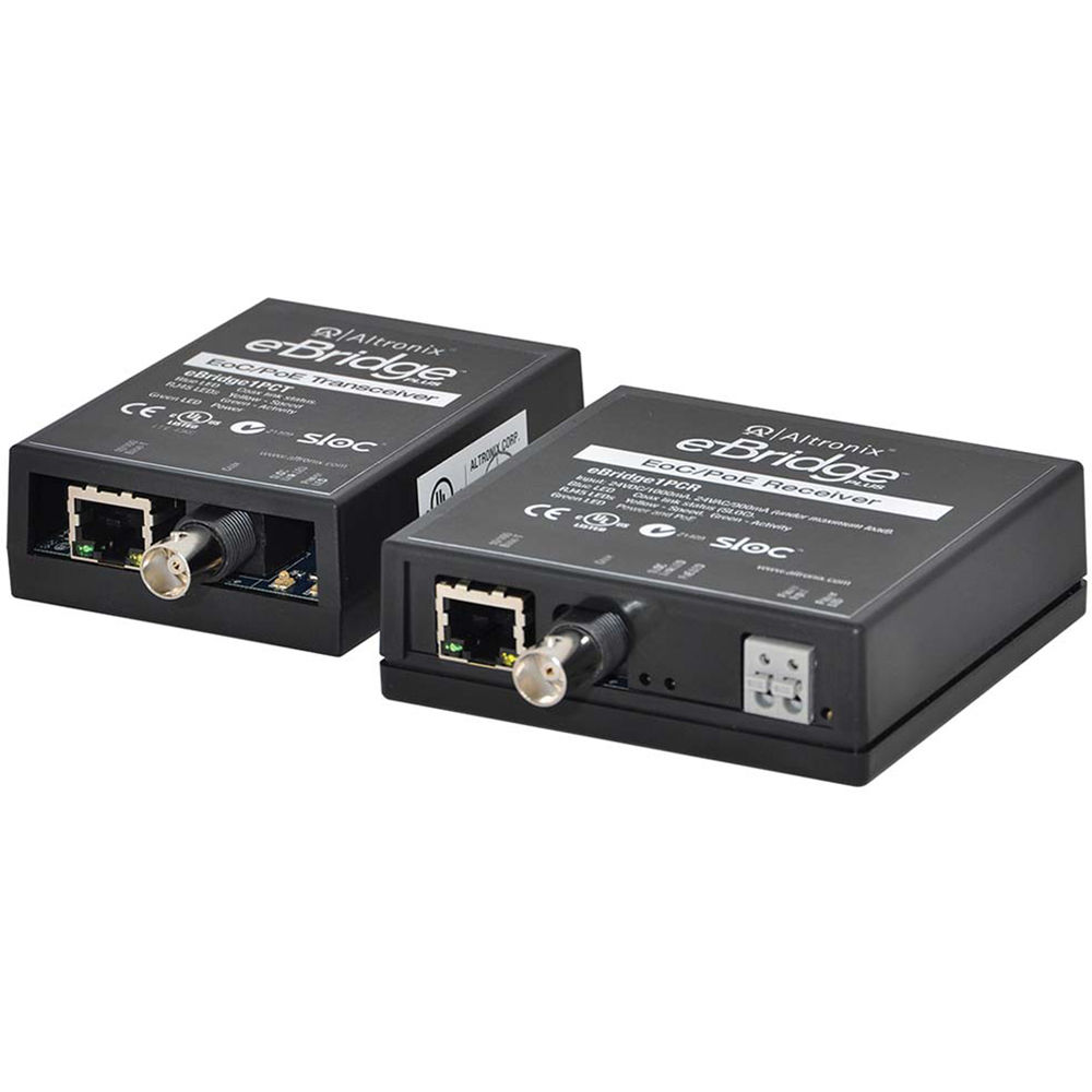 Kit ALTRONIX eBridge1PCRT: Transmisión IP y PoE sobre Coaxial, Soporta Cámaras hasta 1080p, Conexión