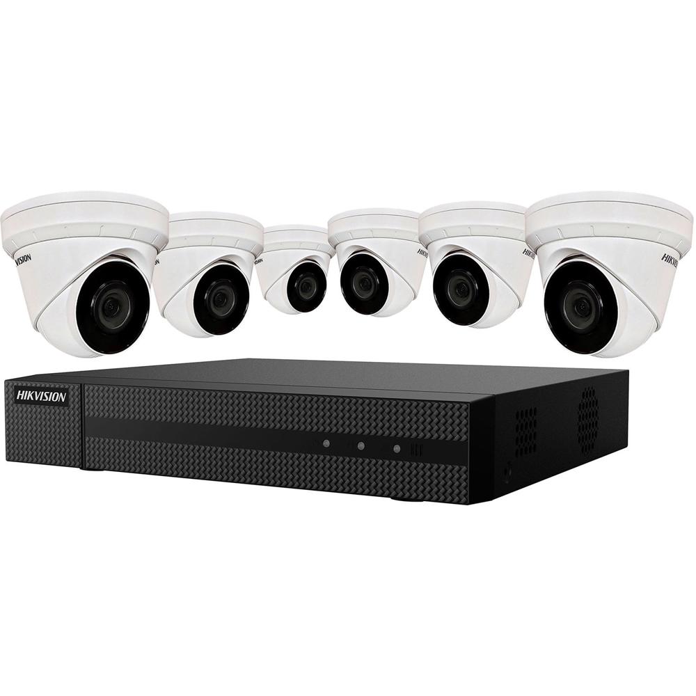 Kit Hikvision EKI-K82T46 NVR de 8 Canales 8MP con 2TB HDD y 6 Cámaras Turret 4MP con Visión Nocturna