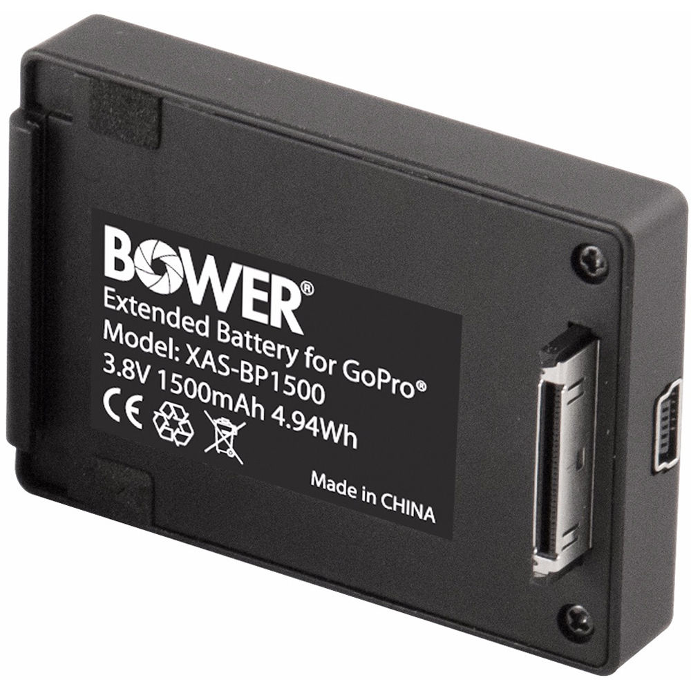 Bower Xtreme Action Series 1500mAh Batería Externa para GoPro HERO3/3+/4 - Triplica tu Tiempo de Gra