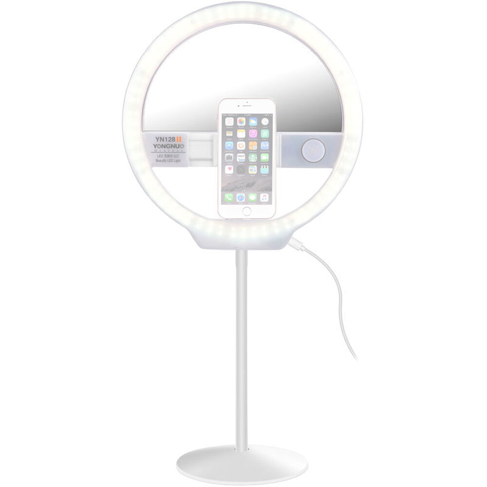 Yongnuo Luz de Anillo/Beauty LED Portátil Controlable por App con Espejo Integrado (Rosa) - Compatib