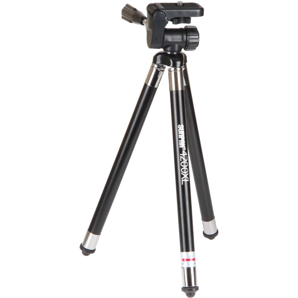 Trípode Sunpak 4200XL con Cabezal Pan de 3 Vías - Capacidad de Carga 1.2 lb, Altura Máx. 42"", Incluy