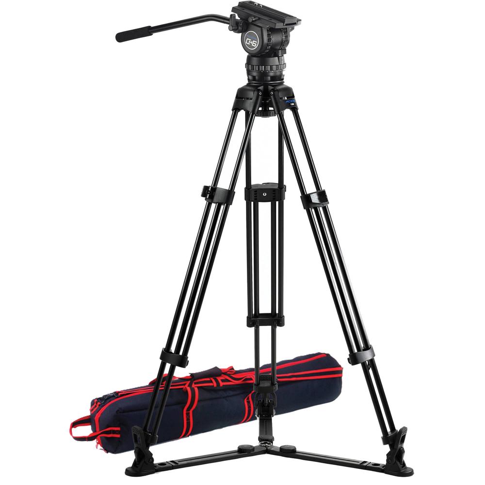 Trípode Profesional Acebil CS-680G - Soporta Cargas de Hasta 33 lb, Cabeza Fluida CH6, Tripode de Al
