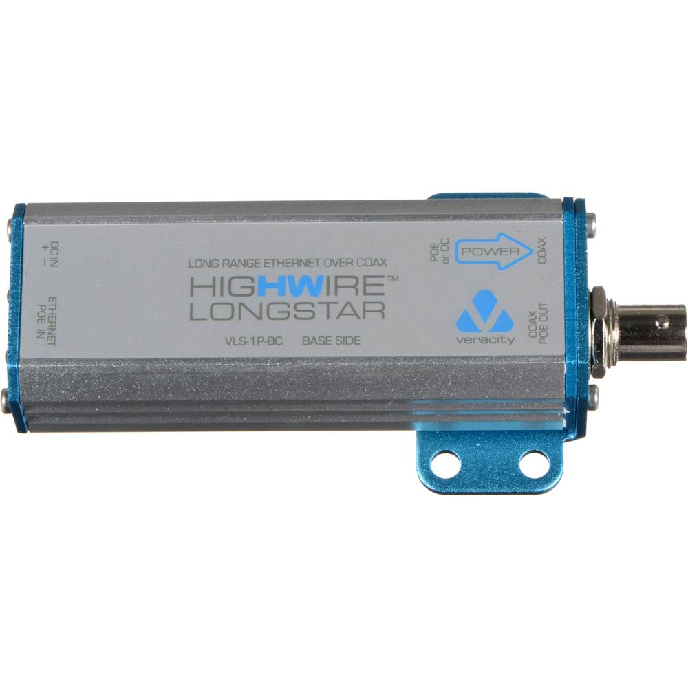 Adaptador Ethernet sobre Coaxial Veracity HIGHWIRE Longstar de Largo Alcance con PoE (Lado Base) - H