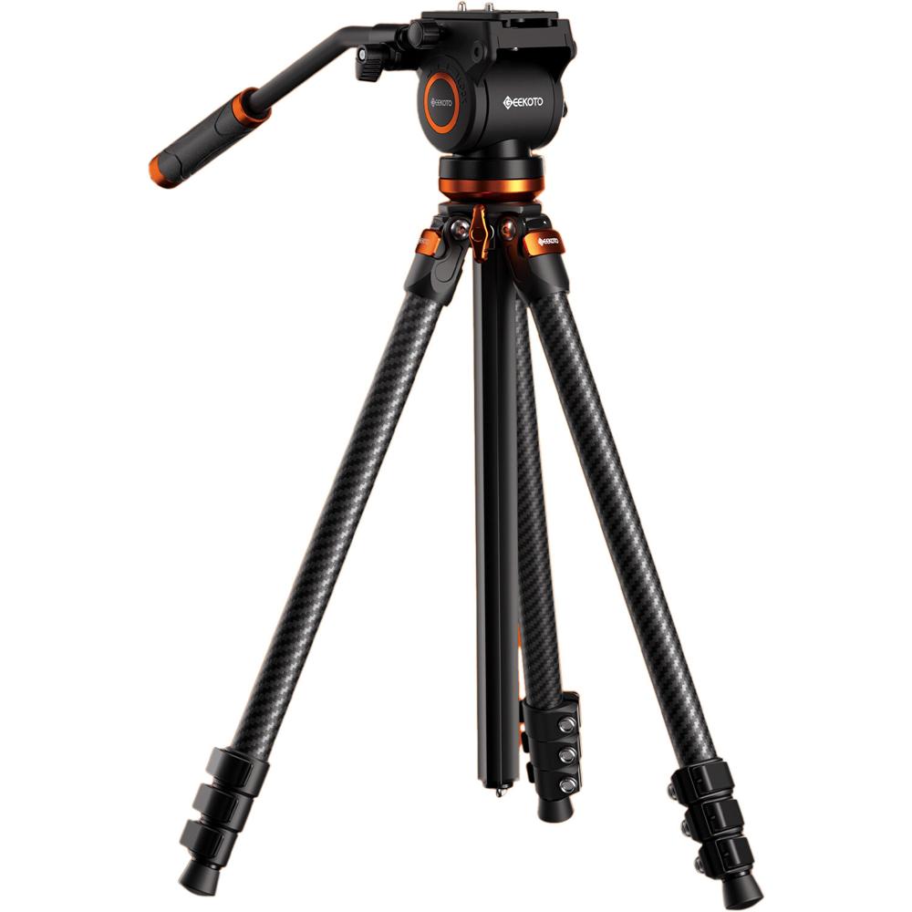 Trípode de Viaje Profesional Geekoto MCTV 3K de Fibra de Carbono con Cabezal Pro Max DV (Altura de 2