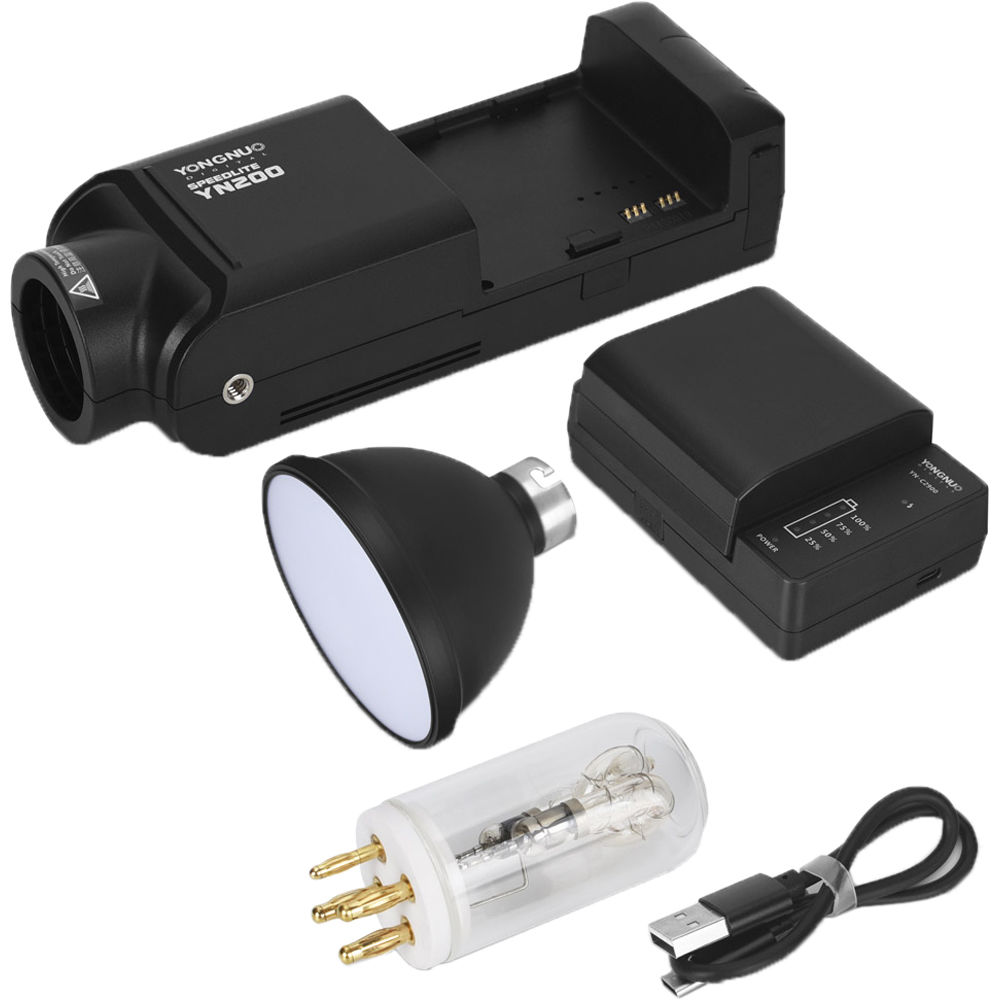 Yongnuo YN200 Kit de Flash: 200Ws, Modos TTL y Manual, Batería de Litio, 500 Destellos, Reciclaje Rá