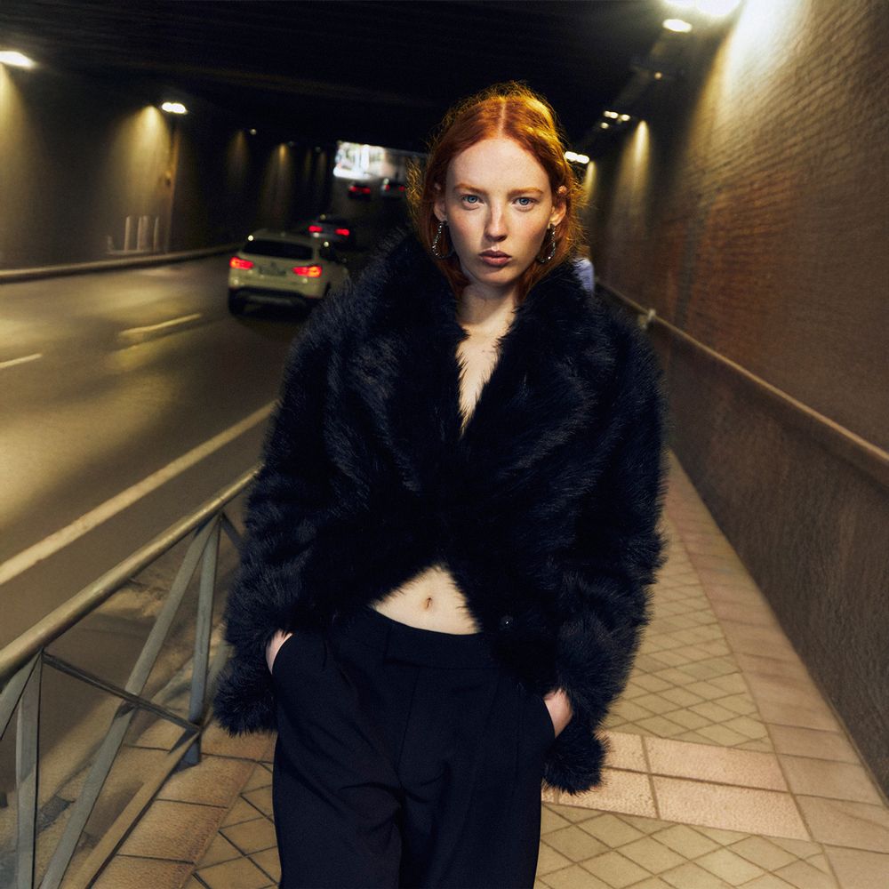 Parka Abrigos De Piel Sfera Abrigo Sfera Mujer Pelo Negro Oechsle