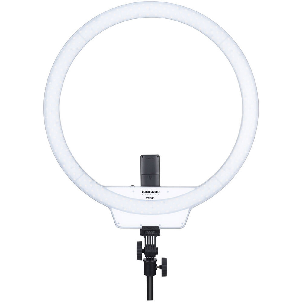 Yongnuo YN308 Luz de Anillo LED Diurna - 5500K, 95 CRI, Luz Suave Regulable, Control Remoto, 20.7"" D