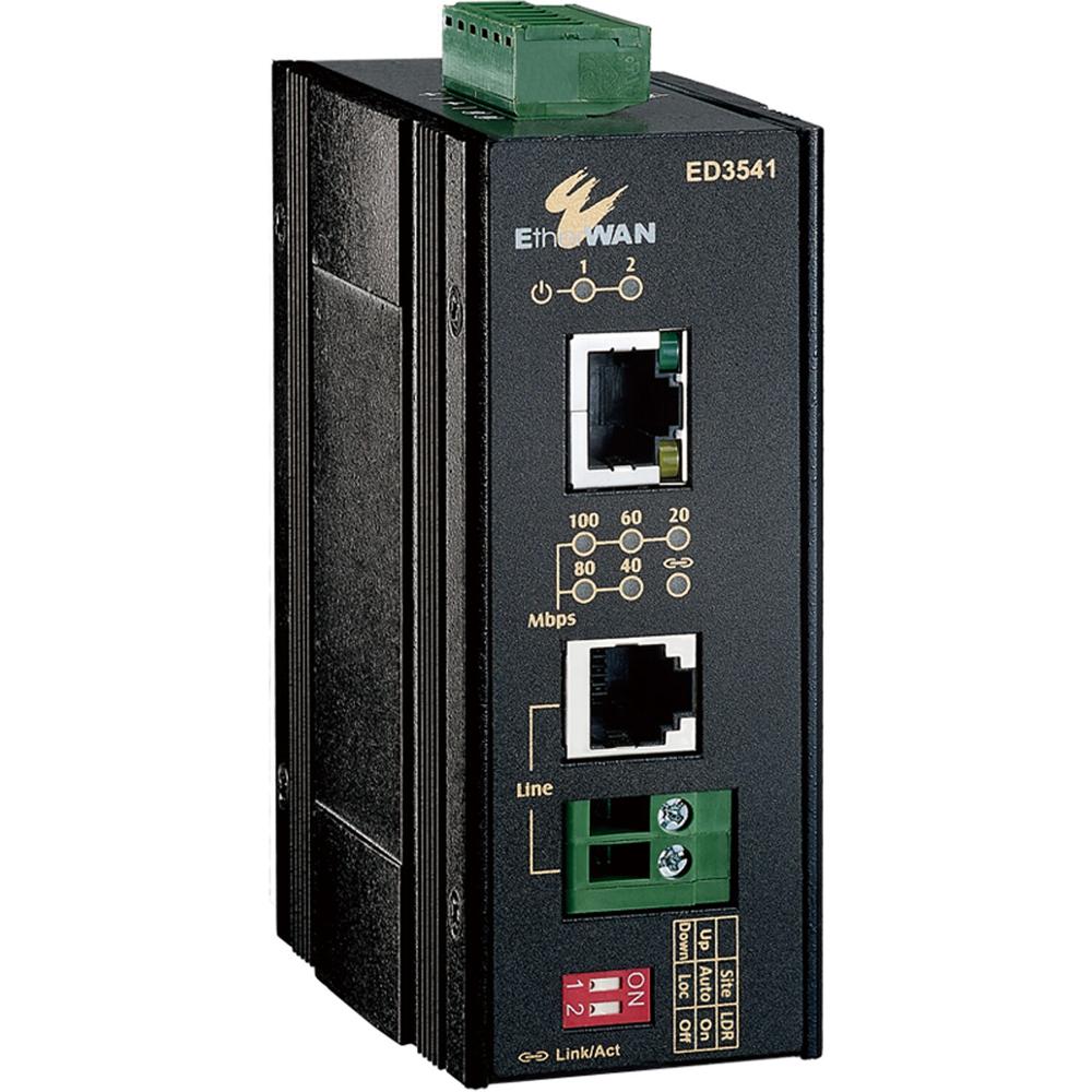 EtherWAN ED3541 Extensor Ethernet Endurecido 10/100BASE-TX - Extensión de hasta 655' a 100 Mb/s, 130