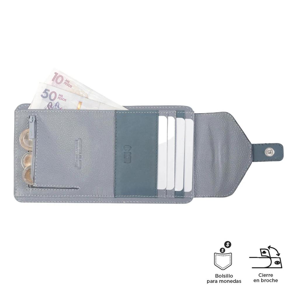 Billetera de Cuero Totto Almandina - Azul