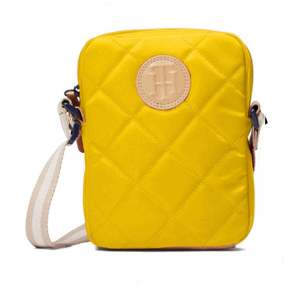 Crossbody Tommy Hilfiger Harper Mini Reporter Acolchado - Amarillo