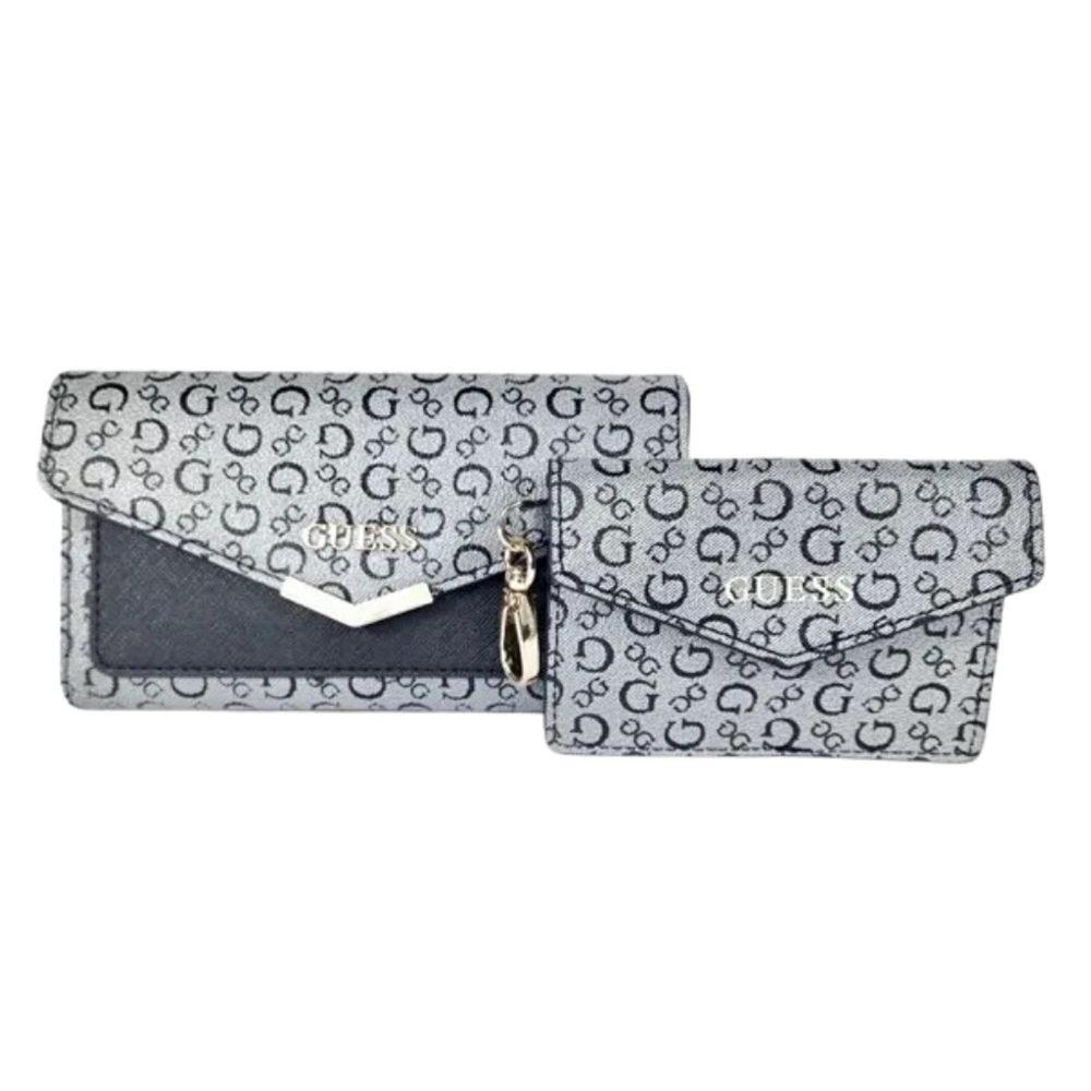 Set Billetera y Tarjetero Guess La Rosa SLG - Negro