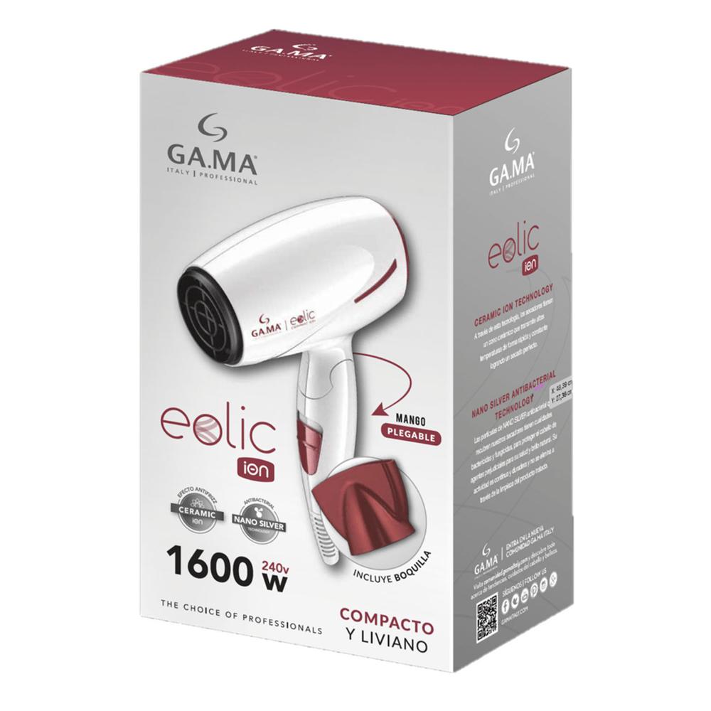 Secadora Eolic 1600w Plegable Ceramic Ion Gama