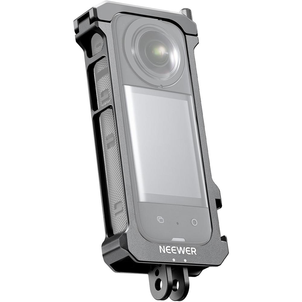 Neewer CA010 Jaula de Aluminio para Insta360 X3 - Diseño Ajustado, Montaje GoPro, Sin Bloqueo de Pue