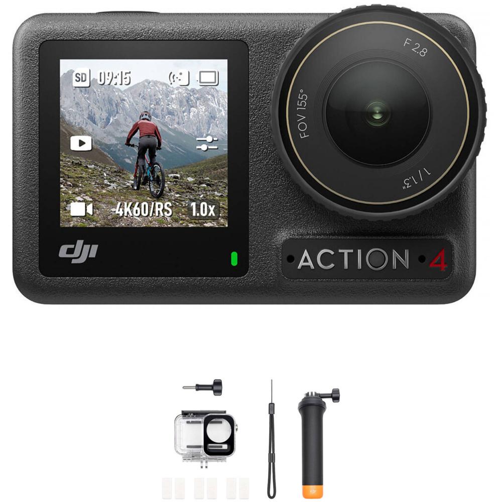 Cámara DJI Osmo Action 4 Combo Estándar con Kit de Accesorios para Buceo - Impermeable, Batería Extr