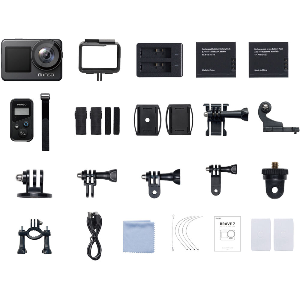 Cámara de Acción AKASO Brave 7 con Micrófono: Graba en 4K, Zoom 3x, Estabilización de Imagen y Resis