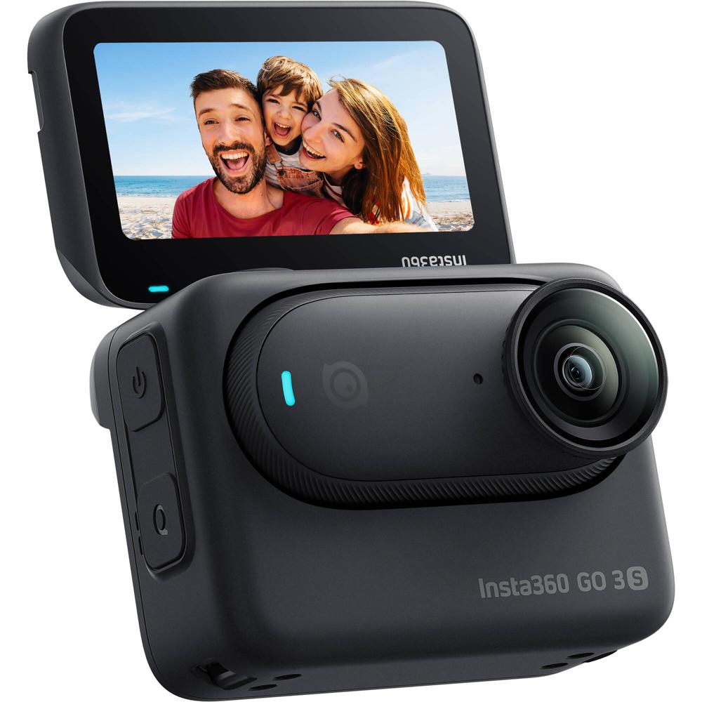 Cámara de Acción Insta360 GO 3S Standard Bundle (64GB, Negro Medianoche) - Miniatura, 4K UHD, Baterí