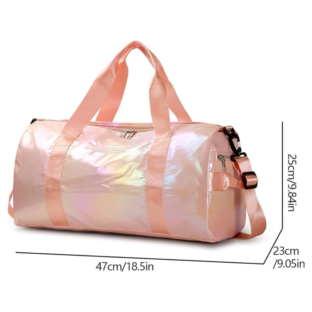 Maletín Mochila Deportiva Viaje Holográfico Rosado para Mujer
